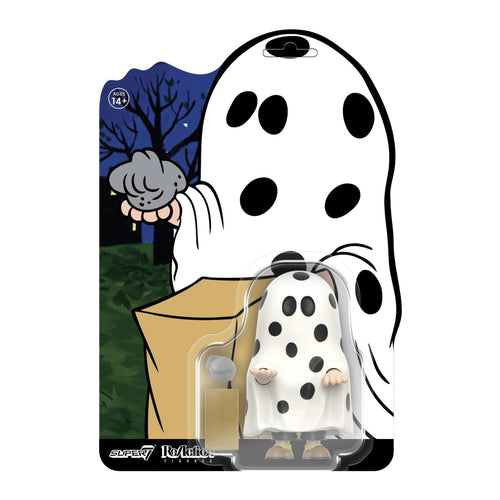 Peanuts ReAction Figures - Charlie Brown (Ghost Sheet), Peanuts ReAction action figure, Super7 product photograph
