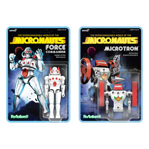 Micronauts ReAction+ Wave 02 - Microtron & Force Commander, Micronauts ReAction+ action figure, Super7 product photograph