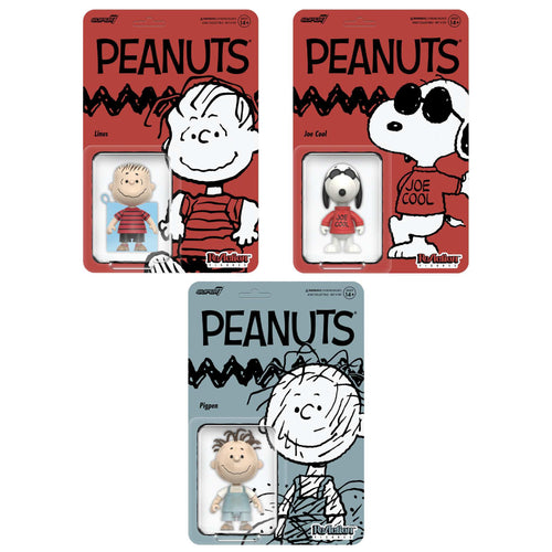 Peanuts ReAction Figures Wave 08 - Joe Cool, Linus & Pigpen, Peanuts ReAction action figure, Super7 product photograph