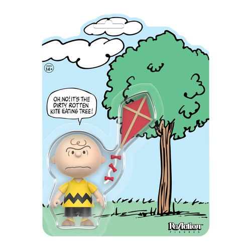 Peanuts ReAction Figures - Charlie Brown and the Kite-Eating Tree  (Comic Panel), Peanuts ReAction action figure, Super7 product photograph