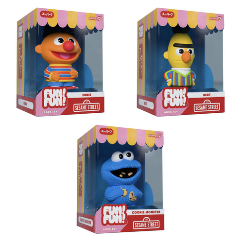 Sesame Street FUN! FUN! Wave 2 - Bert, Ernie & Cookie Monster, Super7 product photograph