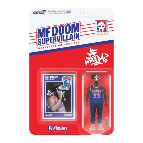MF DOOM ReAction Figures Wave 03 - MF DOOM (NYC), MF DOOM ReAction action figure, Super7 product photograph