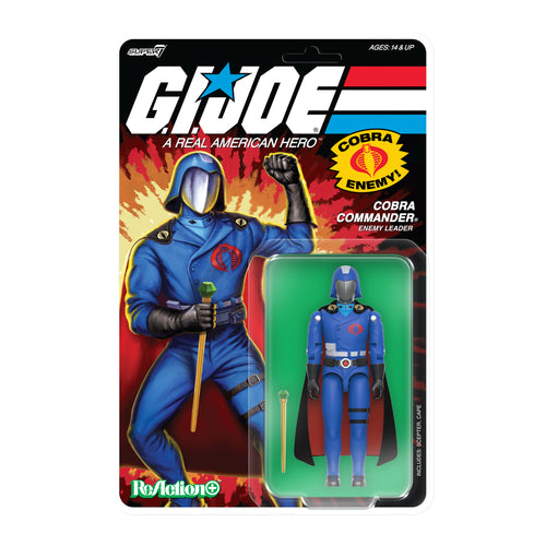 G.I. Joe ReAction+ Wave 06 - Cobra Commander (Movie, Black Cape), G.I. Joe ReAction+ action figure, Super7 product photograph