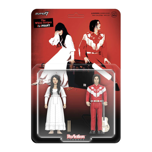The White Stripes ReAction Figures Wave 02 - The White Stripes 2-Pack (Elephant), The White Stripes ReAction action figure, Super7 product photograph