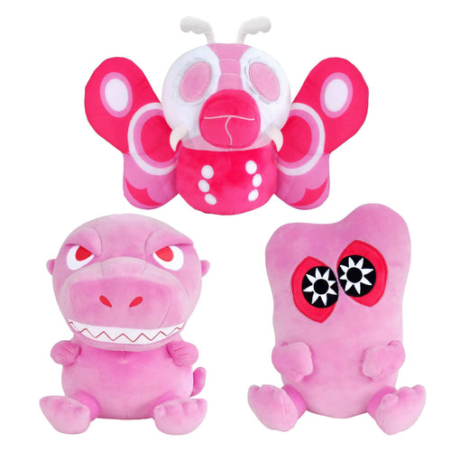 Toho Super Duper Plush Wave 04 - Godzilla '89, Mothra '64  & Hedorah (Pink), Toho Super Duper Plush action figure, Super7 product photograph