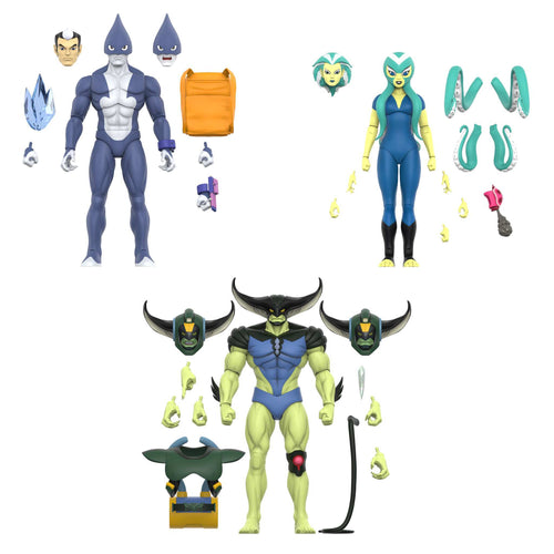 TigerSharks ULTIMATES! Wave 1 - Mako, Octavia, T-Ray, TigerSharks ULTIMATES! action figure, Super7 product photograph