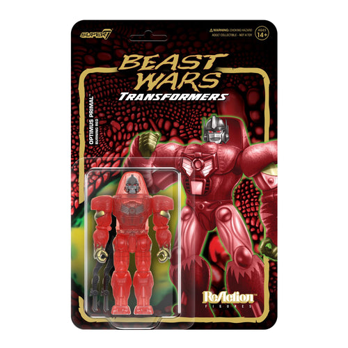 Transformers ReAction Figures - Optimus Primal (Burning Red), Transformers ReAction action figure, Super7 product photograph