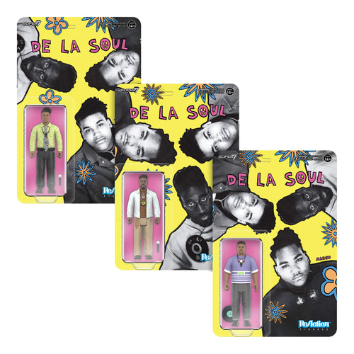 De La Soul ReAction Wave 1 - Me, Myself & I 3 pack, De La Soul ReAction action figure, Super7 product photograph
