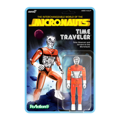 Micronauts ReAction+ Wave 04 - Time Traveler (Translucent Orange), Micronauts ReAction+ action figure, Super7 product photograph
