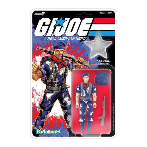 G.I. Joe ReAction+ Wave 08 - LT. Falcon (America's 250th Anniversary), G.I. Joe ReAction+ action figure, Super7 product photograph