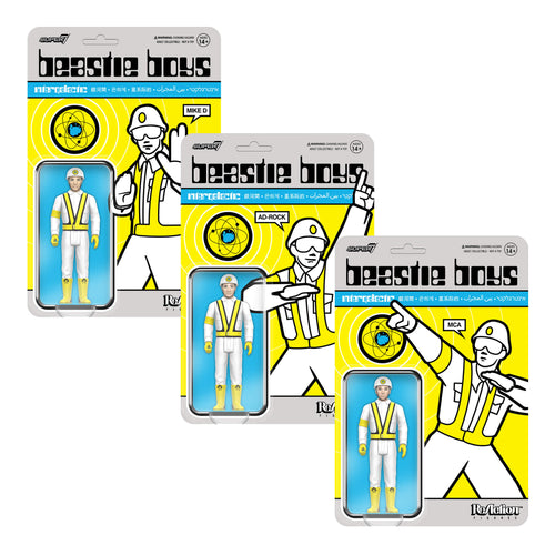 Beastie Boys ReAction Figures Wave 04 - Ad-Rock, MCA & Mike D (Intergalactic Crossing Guard), Beastie Boys ReAction action figure, Super7 product photograph