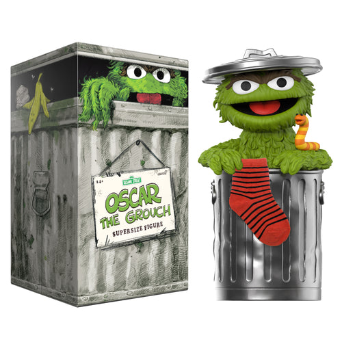 Sesame Street SuperSize Vinyl Oscar The Grouch - Oscar The Grouch, Sesame Street SuperSize Vinyl action figure, Super7 product photograph
