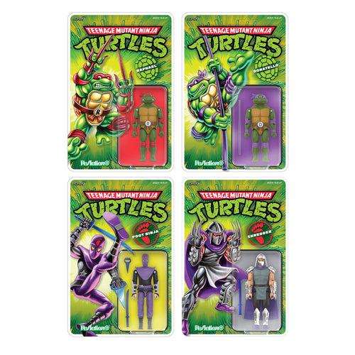 Teenage Mutant Ninja Turtles ReAction+ Wave 01 - Donatello, Raphael, Shredder & Foot Ninja, Teenage Mutant Ninja Turtles ReAction+ action figure, Super7 product photograph