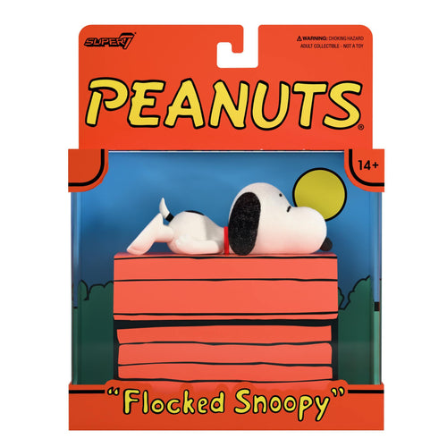 Peanuts ReAction Figures - Snoopy Sleeping (Flocked), Peanuts ReAction action figure, Super7 product photograph