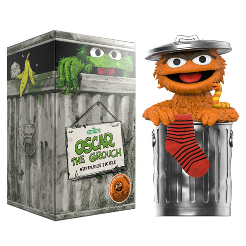 Sesame Street SuperSize Vinyl Oscar The Grouch - Oscar The Grouch (Orange), Sesame Street SuperSize Vinyl action figure, Super7 product photograph