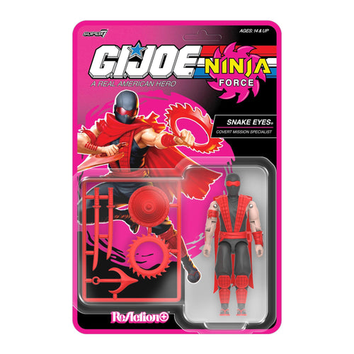 G.I. Joe ReAction+ Wave 11 (Ninja Force) - Snake Eyes (Ninja Force), G.I. Joe ReAction+ action figure, Super7 product photograph