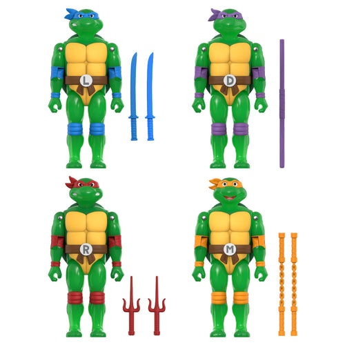 Teenage Mutant Ninja Turtles ReAction+ Figures - Mutagen Ooze Turtles (4-Pack, Glow), Teenage Mutant Ninja Turtles ReAction+ action figure, Super7 product photograph