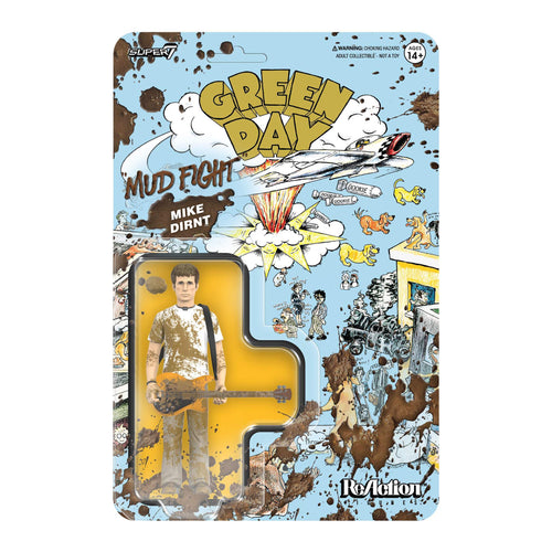 GREEN DAY ReAction Figures Wave 01 (Mud Fight) - Mike Dirnt, GREEN DAY ReAction action figure, Super7 product photograph