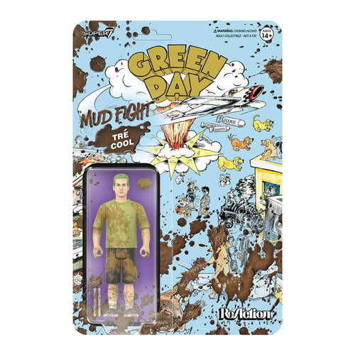 GREEN DAY ReAction Figures Wave 01 (Mud Fight) - Tré Cool, GREEN DAY ReAction action figure, Super7 product photograph
