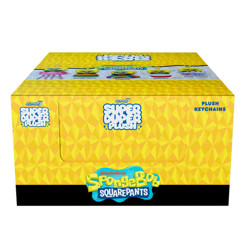 SpongeBob SquarePants Super Duper Plush Keychains Wave 01  - Flat, SpongeBob SquarePants Super Duper Plush action figure, Super7 product photograph