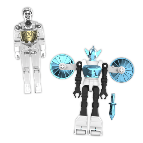 Micronauts ReAction+ Wave 06 - Acroyear & Time Traveler (Clear), Micronauts ReAction+ action figure, Super7 product photograph