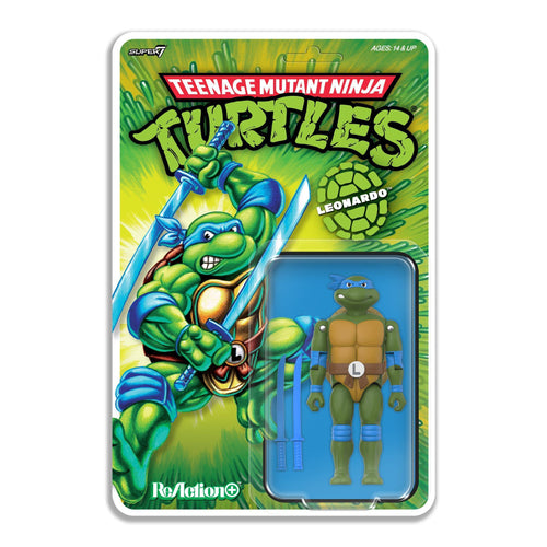 Teenage Mutant Ninja Turtles ReAction+ Wave 02 - Leonardo, Teenage Mutant Ninja Turtles ReAction+ action figure, Super7 product photograph