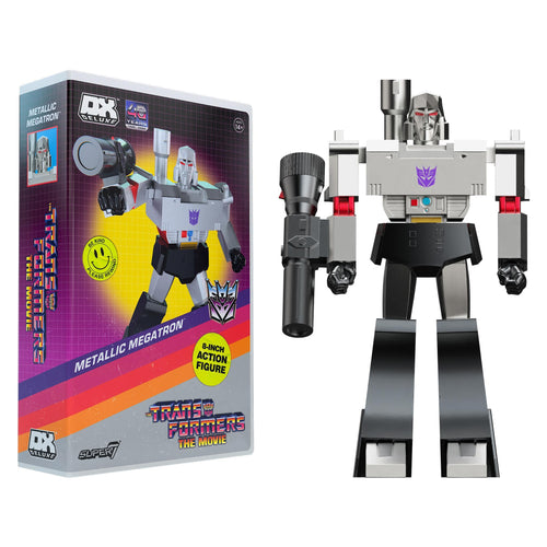 Transformers DELUXE Wave 03 (The Movie - AMZ) - Megatron (Metallic, VHS, The Movie), Transformers DELUXE action figure, Super7 product photograph