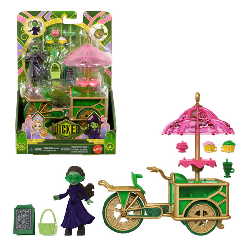 Universal Pictures’ Wicked Emerald City Dessert Cart Toy With Cart, Small Doll & 7 Accessories, Wicked product photograph published by Mattel