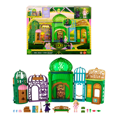 Universal Pictures’ Wicked Emerald City Small Doll Playset With 5 Play Spaces & 15 Accessories, Wicked product photograph published by Mattel