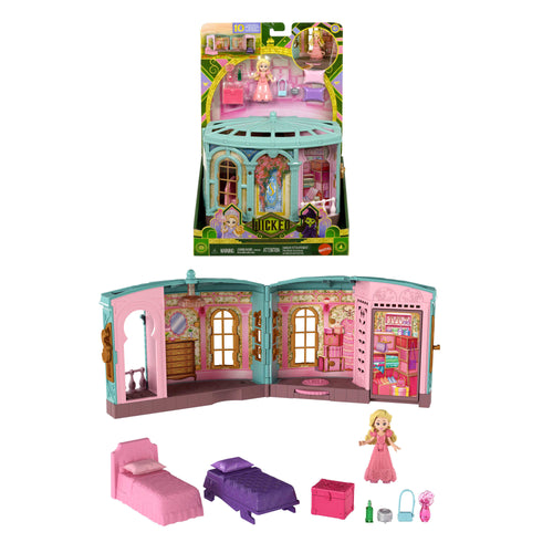 Universal Pictures’ Wicked So Popular Dorm Small Doll Playset With 3 Play Spaces & 10 Total Pieces, Wicked product photograph published by Mattel