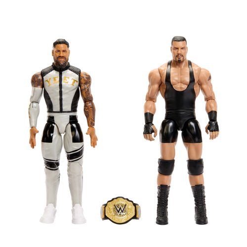 WWE Main Event Showdown Bron Breakker vs Jey Uso Action Figures Set, Series #25, 6-Inch Collectibles, WWE product photograph published by Mattel