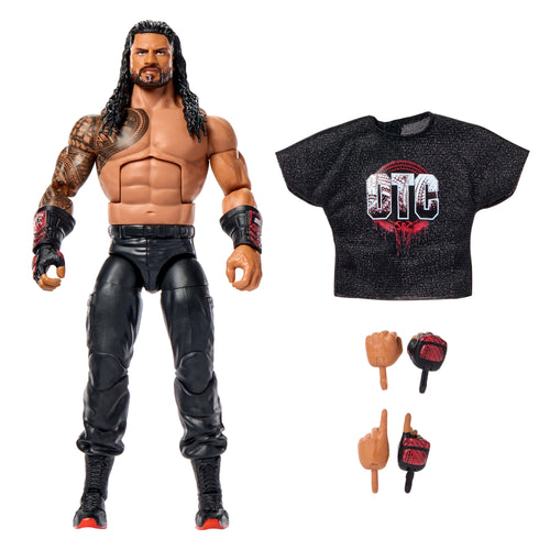 WWE Elite Roman Reigns Action Figure, Series #123 Set, 6-Inch Collectible With Accessories, WWE product photograph published by Mattel