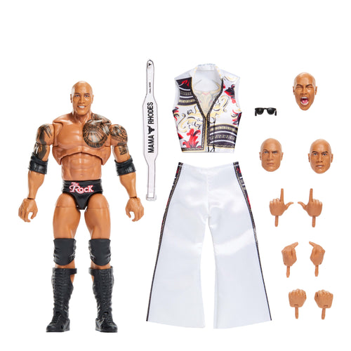 WWE Ultimate Edition The Rock Final Boss Action Figure & Accessories Set, 6-Inch Collectible, WWE product photograph published by Mattel