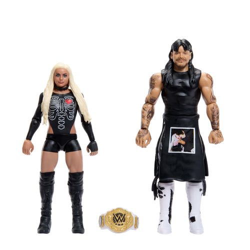 WWE Main Event Showdown Dirty Dominik Mysterio & Liv Morgan Action Figures Set, Series #25, 6-Inch, WWE product photograph published by Mattel