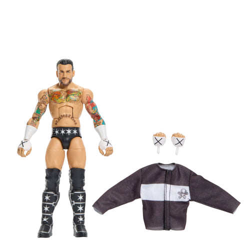 WWE Elite Cm Punk Action Figure, Series #124 Set, 6-Inch Collectible With Articulation & Accessories, WWE product photograph published by Mattel