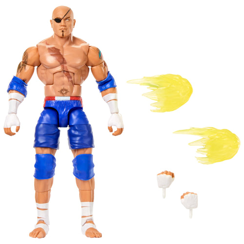 WWE X Street Fighter Batista Action Figure & Accessories, 6-Inch Collectible Sagat Mashup Set, WWE product photograph published by Mattel