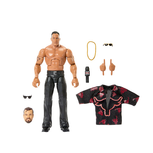 WWE Monday Night War Elite Collection The Rock Action Figure & Accessories 6-Inch Set, WWE product photograph published by Mattel