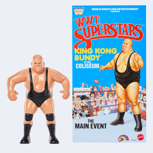 Ljn WWE Superstars King Kong Bundy Action Figure, 1980s Retro 8-Inch Collectible Toys, WWE product photograph published by Mattel