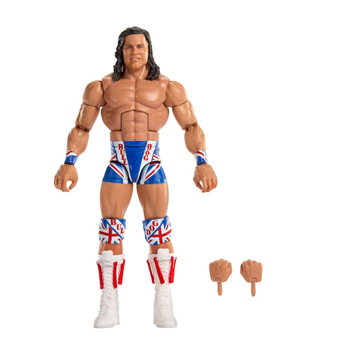 WWE Elite Legends British Bulldog Action Figure, WWE product photograph published by Mattel Creations