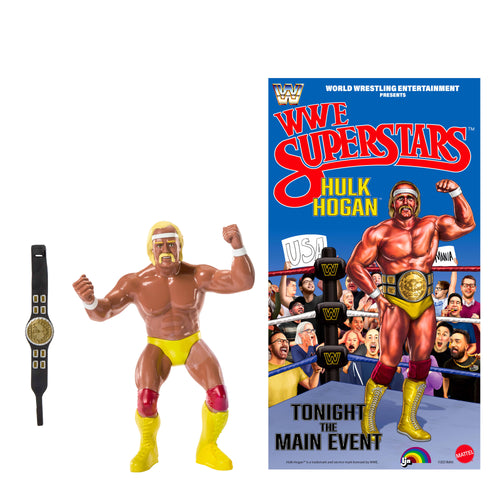 LJN WWE Superstars Hulk Hogan Action Figure, WWE product photograph published by Mattel Creations