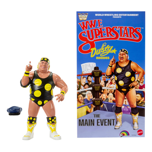 LJN  WWE Superstars Dusty Rhodes Action Figure, WWE product photograph published by Mattel Creations