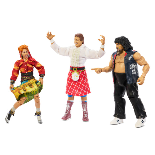 WWE Rock N Wrestling Connection 3-Pack, WWE product photograph published by Mattel Creations