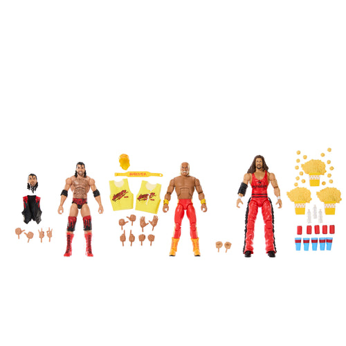 WWE Elite Scott Hall Kevin Nash Hulk Hogan Action Figures, WWE product photograph published by Mattel Creations