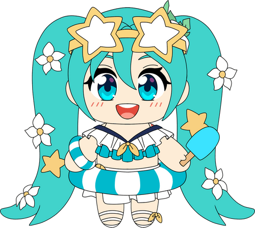 Summer Style Miku Plush (9in), Youtooz plush product photograph published by Youtooz
