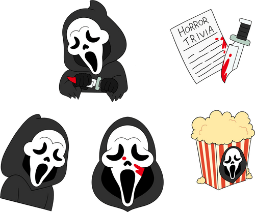Ghost Face Pin Set 2, Youtooz vinyl figures product photograph published by Youtooz