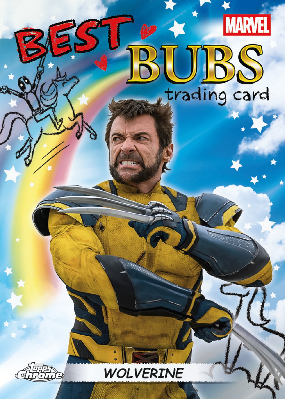 Marvel trading card from 2025 Topps Chrome Deadpool, published by Topps