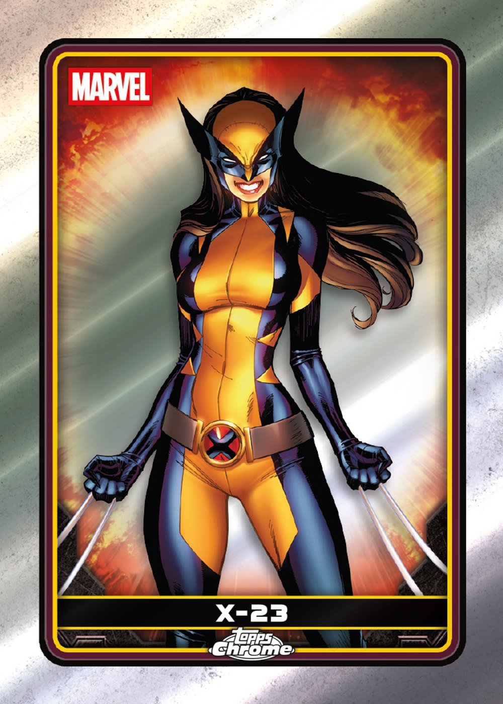 Marvel trading card from 2025 Topps Chrome Deadpool, published by Topps
