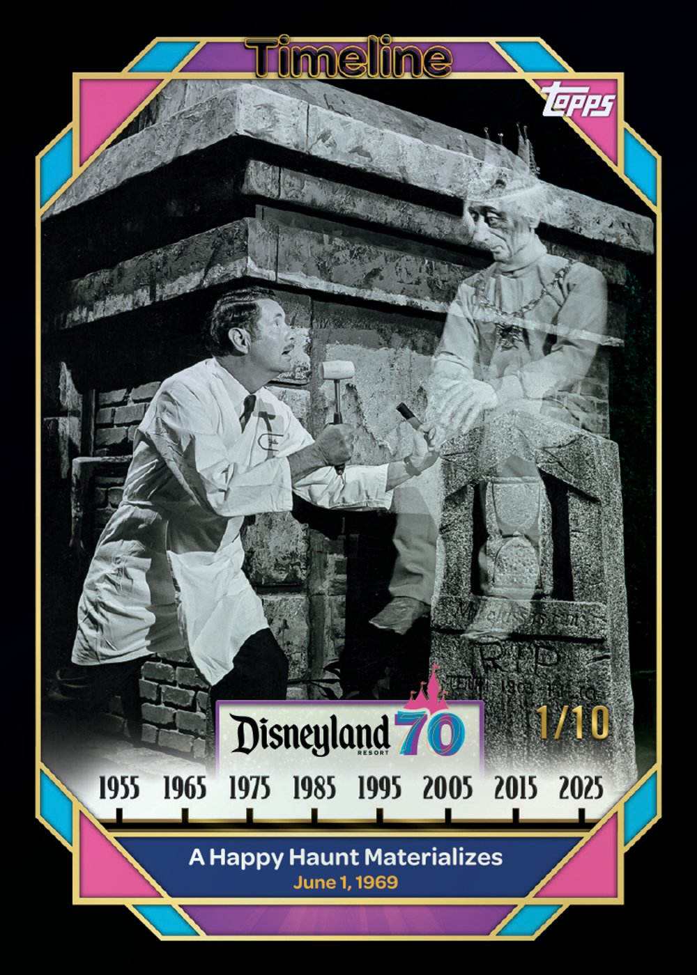 Foil Disney trading card, 25 DS70 1412 FR Black parallel from 2025 Topps Disneyland 70th Anniversary by Topps