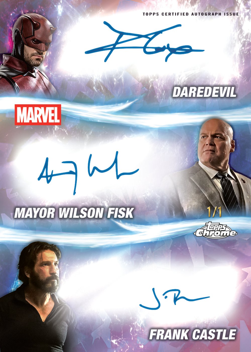 Marvel trading card from 2025 Topps Marvel Studios Chrome Sapphire, published by Topps