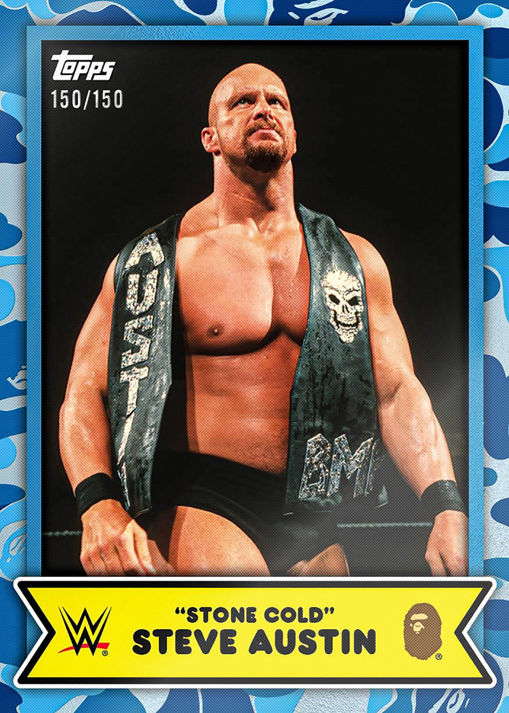 wwe trading card from 2025 Topps WWE x BAPE, published by Topps